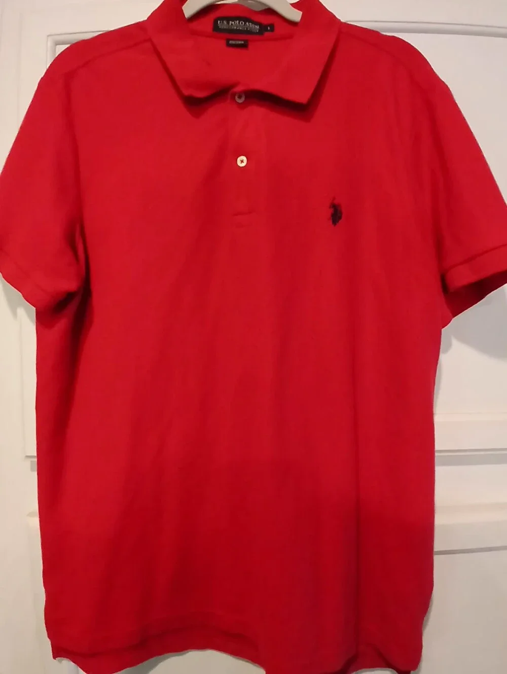 Polo Ralph Lauren Men's Red Short Sleeve Collared Polo, Performance Pique L